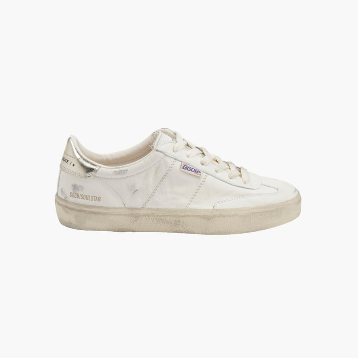 Golden Goose SoulStar Sneakers bianche e oro rovinate (W)