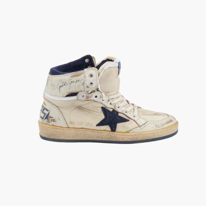 Golden Goose Sneakers - Made in Italy, Dirty White-Navy Star Design