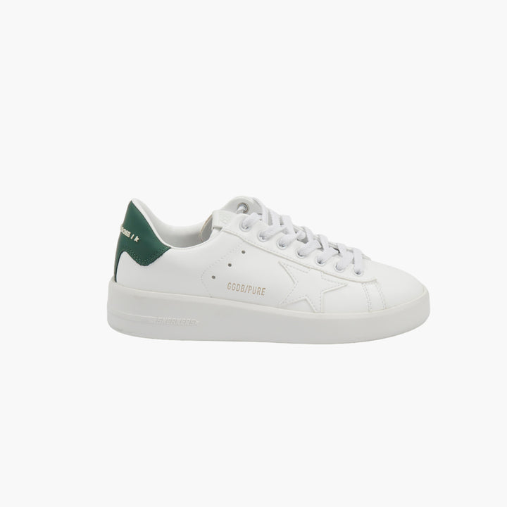 Golden Goose Women's White-Green Sneakers - Made in Italy