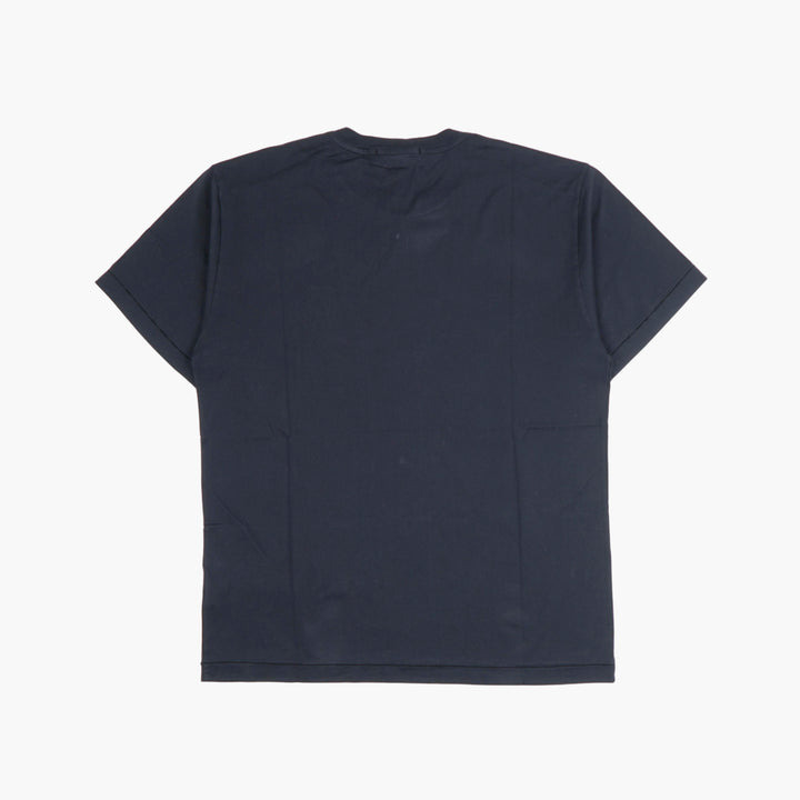 STONE ISLAND T-shirt da uomo in cotone con logo iconico in blu