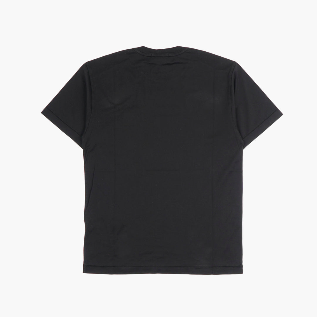 STONE ISLAND T-shirt nera da uomo con toppa con logo