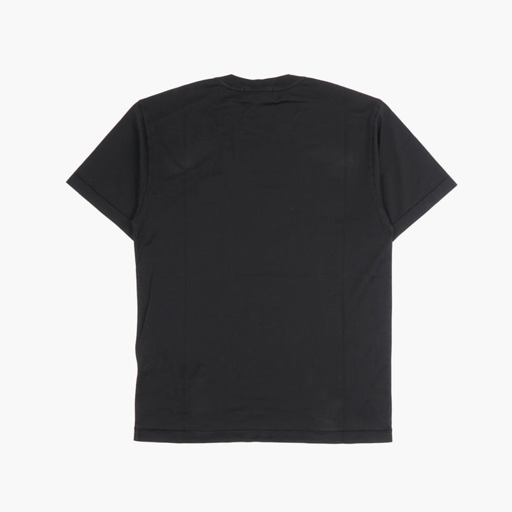 STONE ISLAND Men's Black T-shirt with Logo Patch