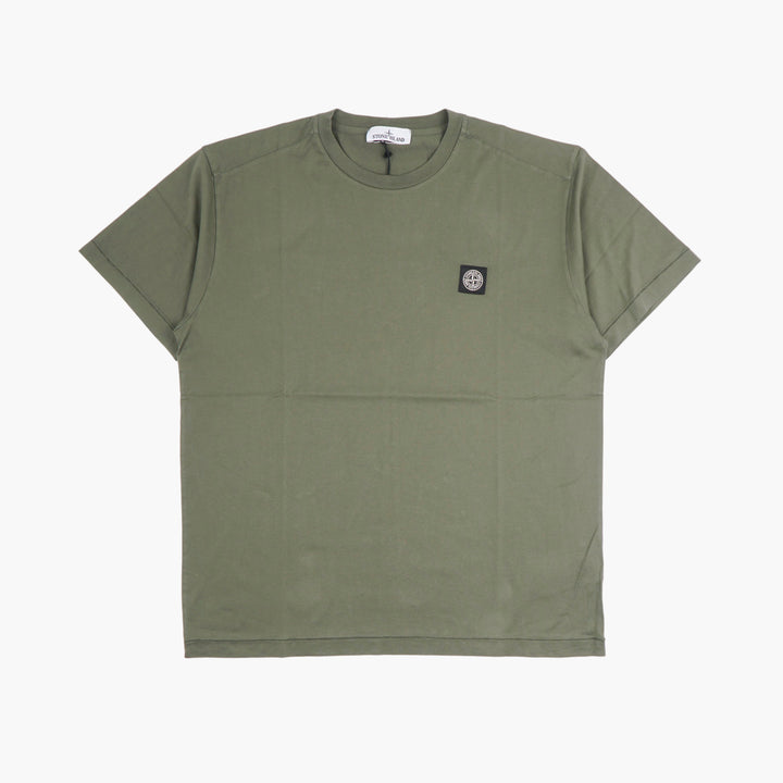 STONE ISLAND T-Shirt Verde with Iconic Logo Patch