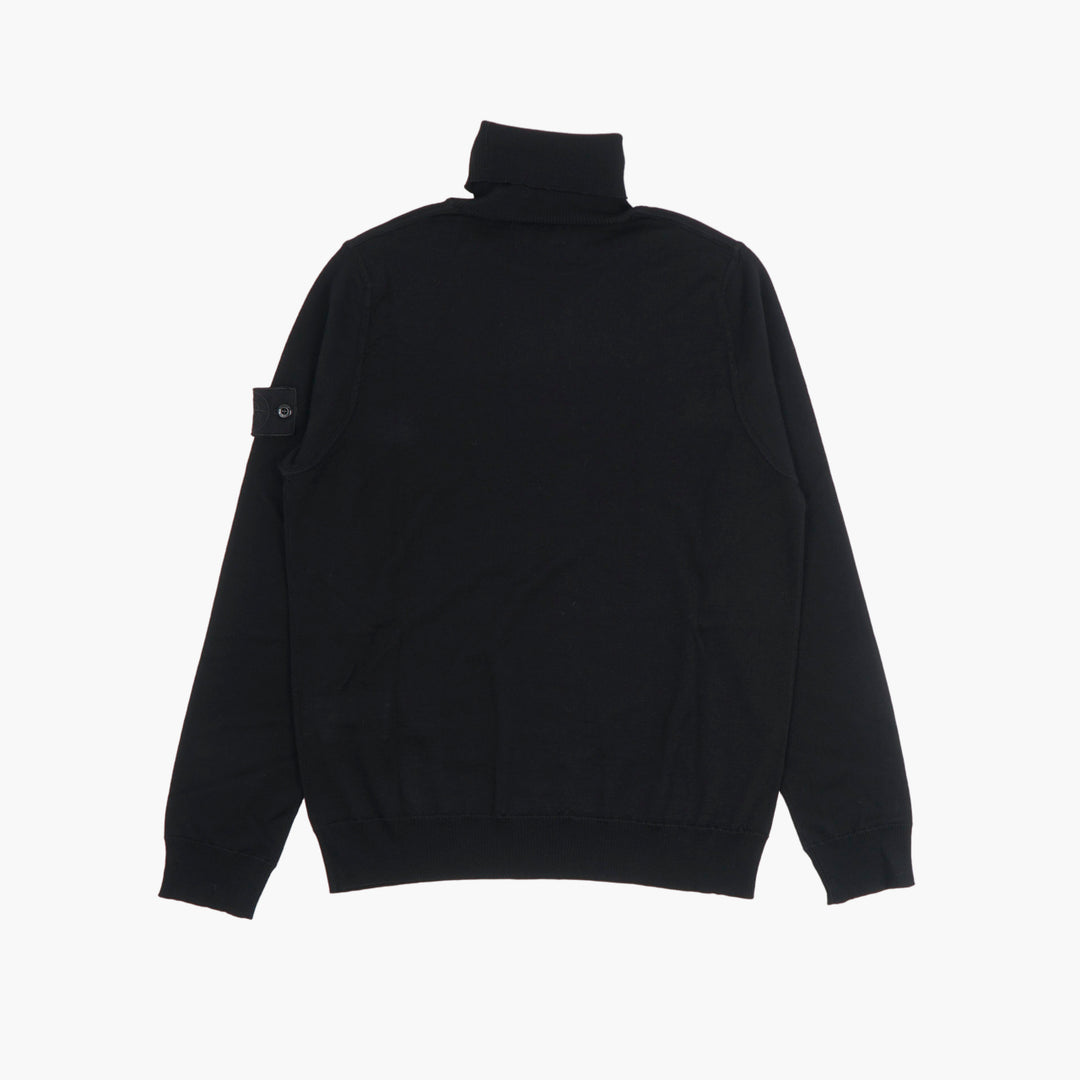 STONE ISLAND Maglione Dolcevita Nero - Design Minimalista Elegante