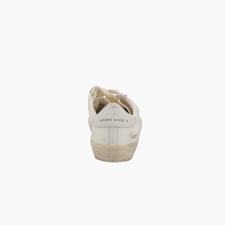 Golden Goose Men's Distressed Leather Sneakers in Bianco