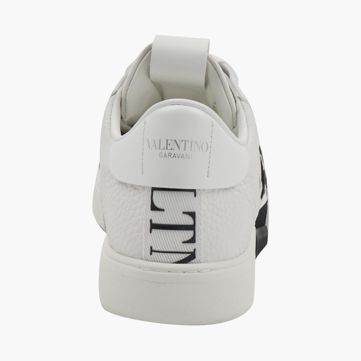 VALENTINO White Leather Sneakers with Bold VLTN Logo