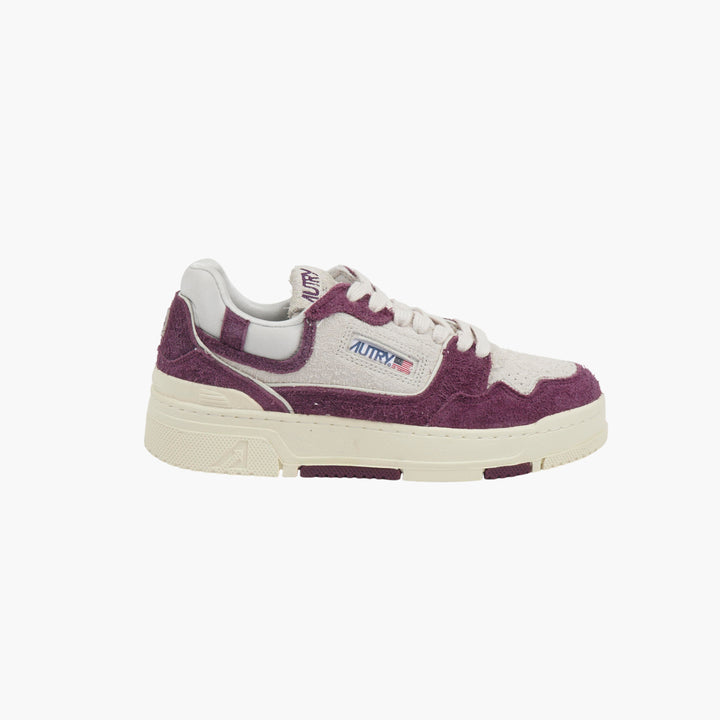 Sneakers AUTRY Crema-Bordeaux con Pelle Scamosciata