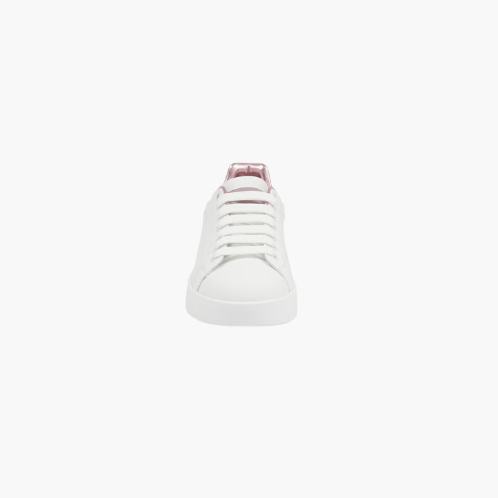 Dolce & Gabbana White-Pink Logo Sneakers