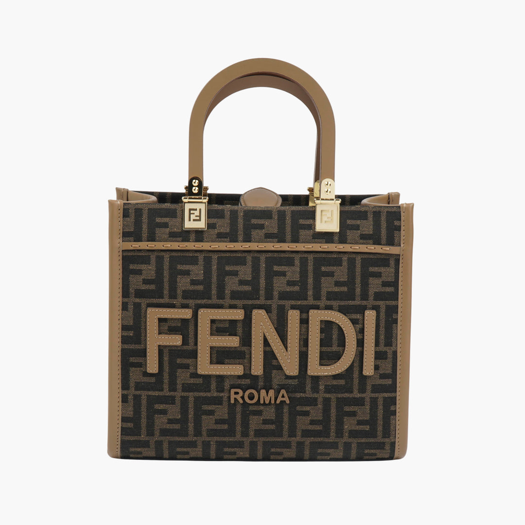 Fendi Brown Sunshine Small Tote Bag