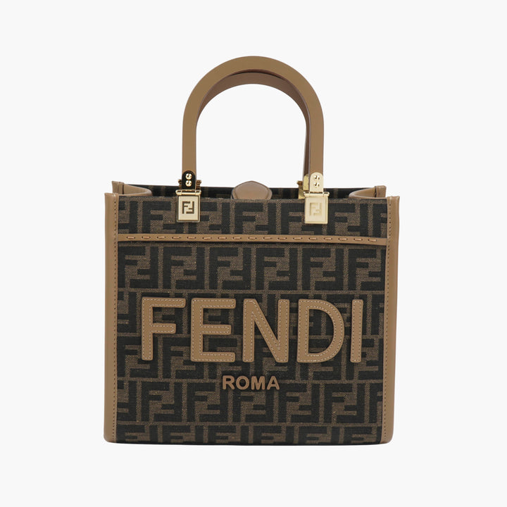 Borsa tote piccola Fendi marrone Sunshine