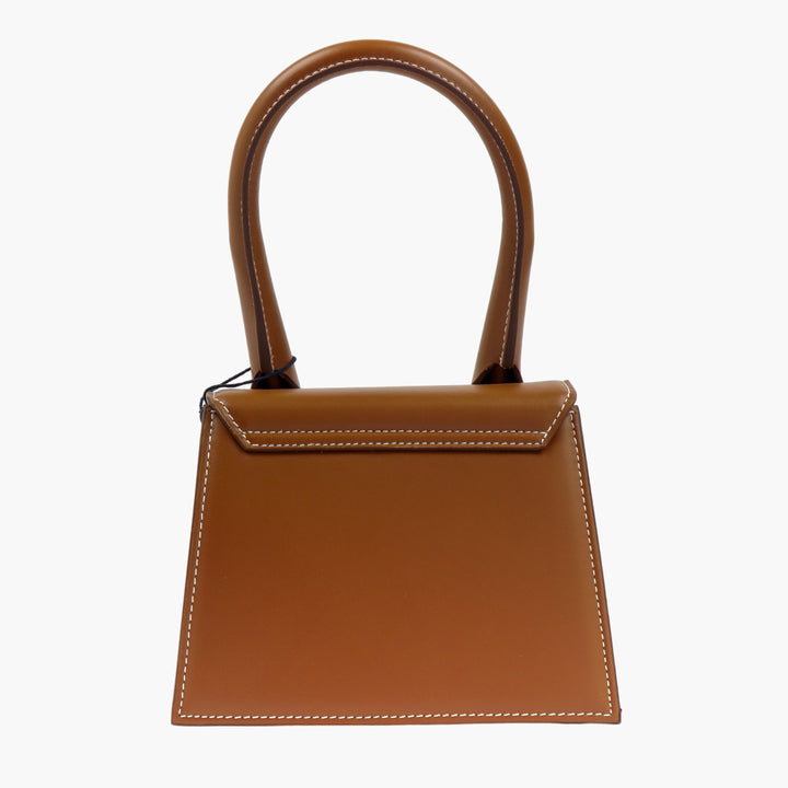 JACQUEMUS Elegant Brown-Gold Minimalist Geometric Bag