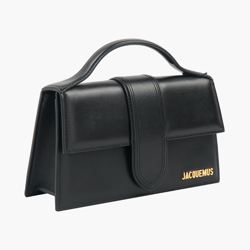 JACQUEMUS Nero Handbag with Iconic Gold Logo Detailing