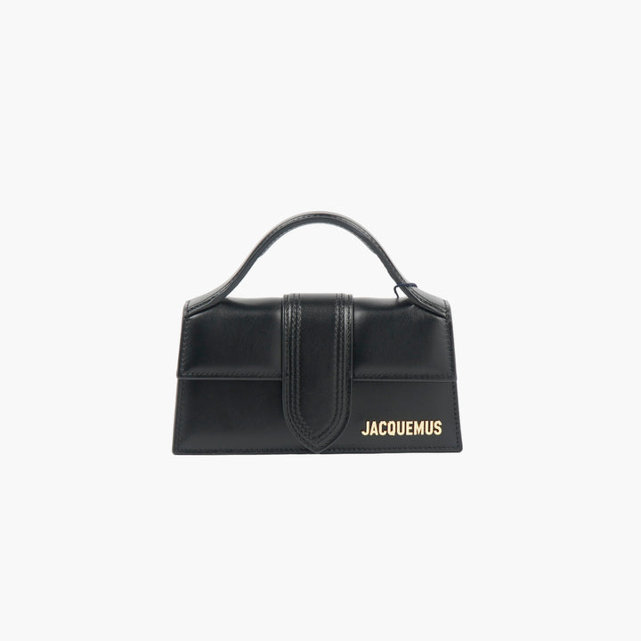 JACQUEMUS Black Handbag with Gold-Tone Logo and Versatile Strap