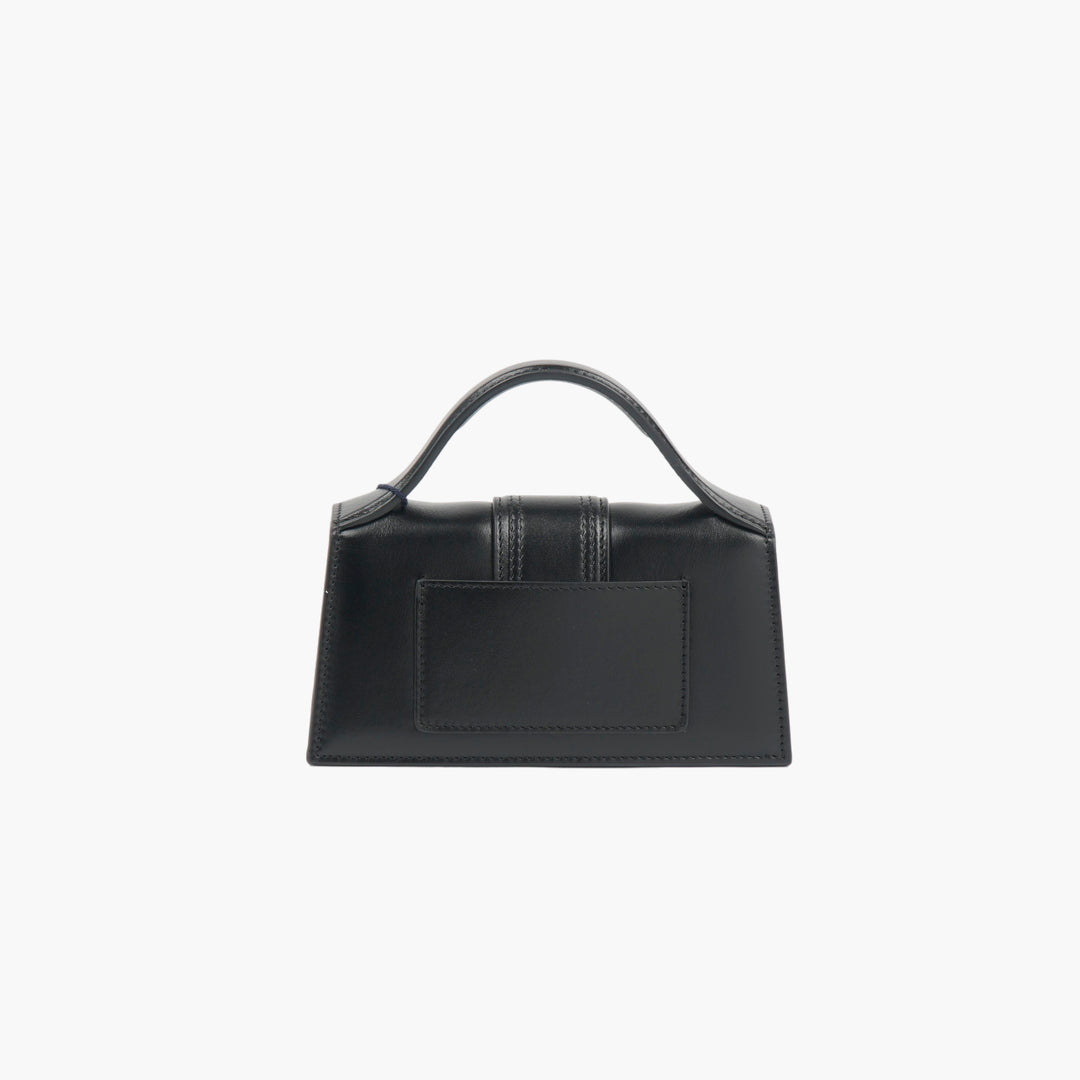 JACQUEMUS Black Handbag with Gold-Tone Logo and Versatile Strap