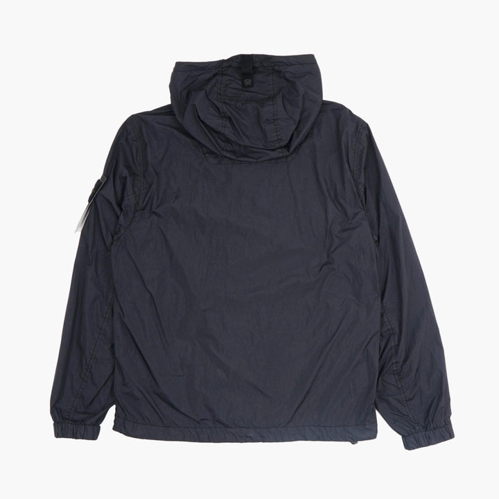 Stone Island Blue Jacket with Hood and Zip Closure - Lightweight and Versatile Outerwear