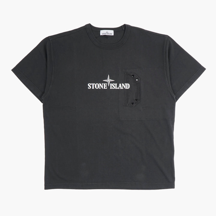 Stone Island Grey T-shirt with Iconic Logo Design