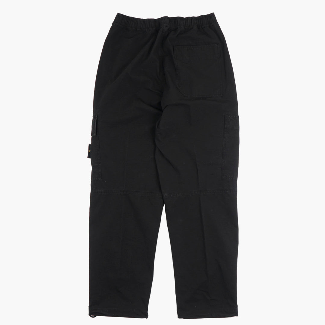 Stone Island Black Cargo Pants with Iconic Badge Detail