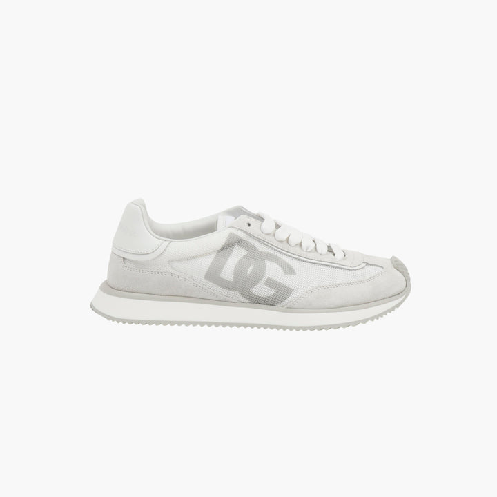 Dolce & Gabbana White-Grey Sneakers with Iconic DG Logo