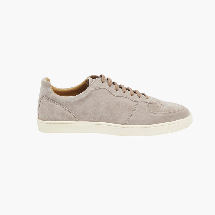 Sneakers in pelle scamosciata premium Brunello Cucinelli color talpa - Artigianato italiano