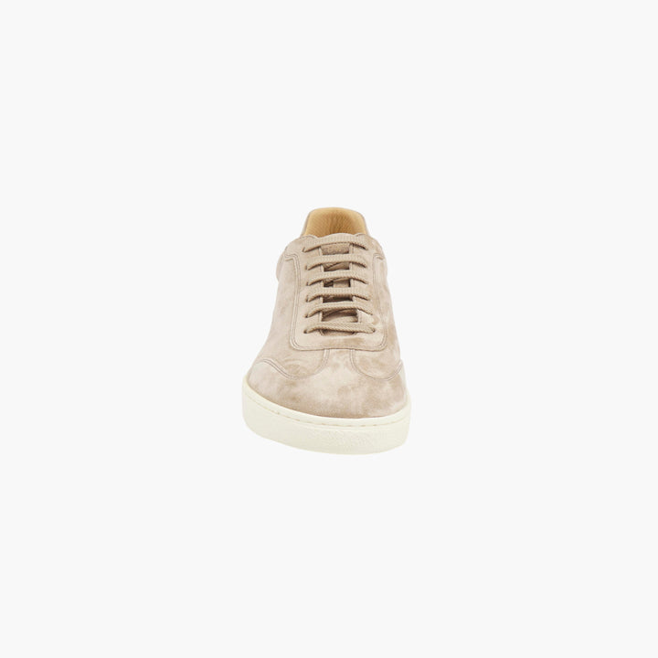 Sneakers in camoscio beige-bianco Brunello Cucinelli - Made in Italy, eleganza casual