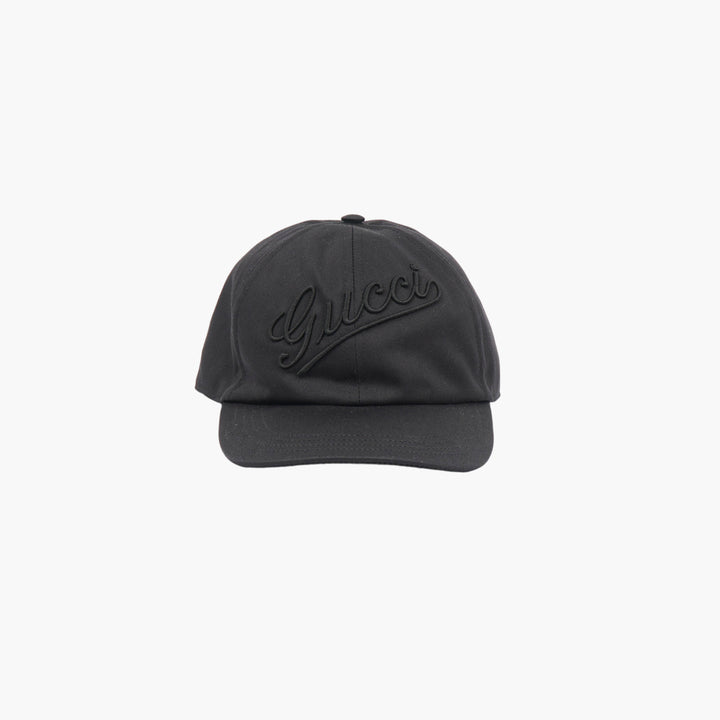 GUCCI Cap with Embroidered Logo in Black