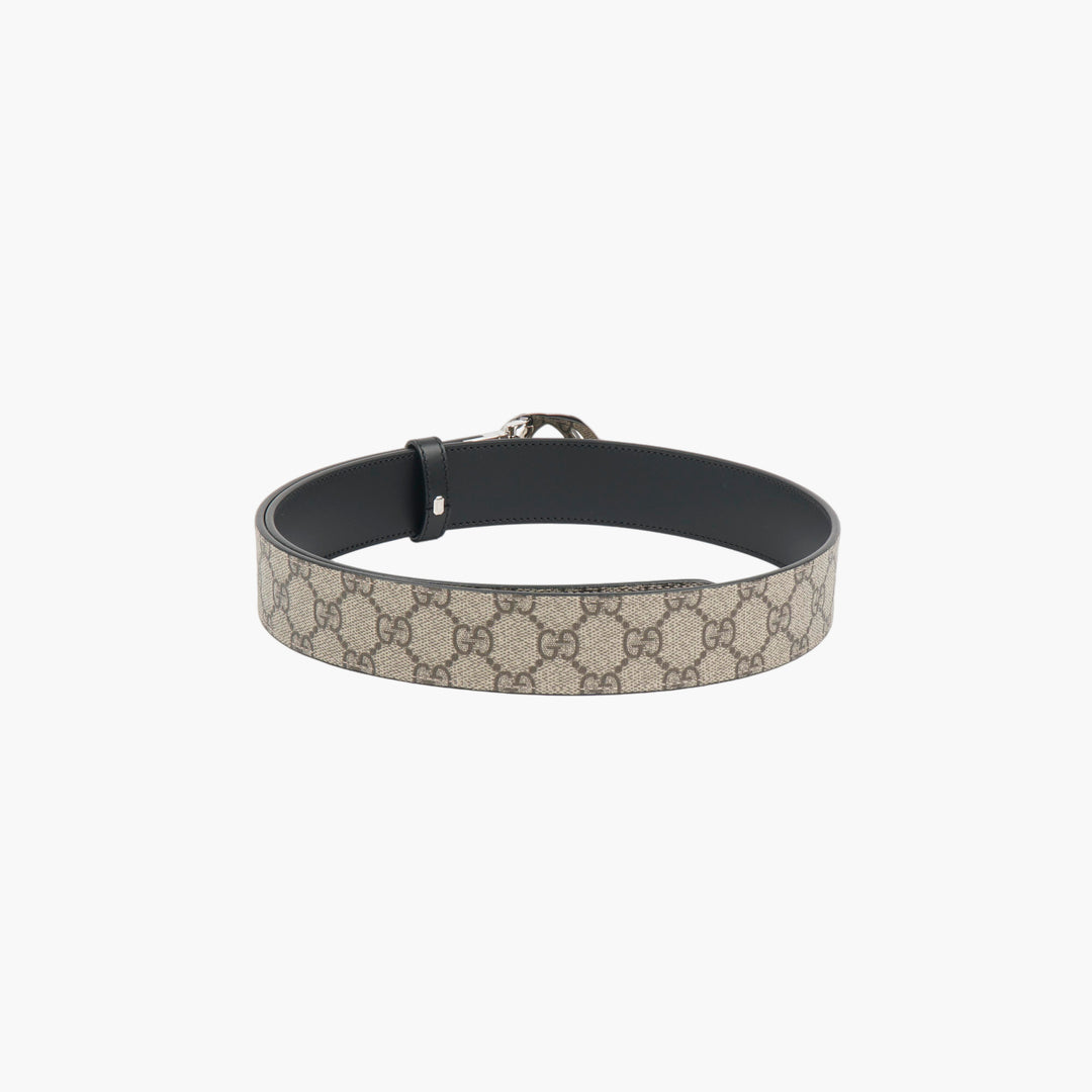 GUCCI Interlocking Reversible Belt with GG Monogram and Silver-Tone Buckle