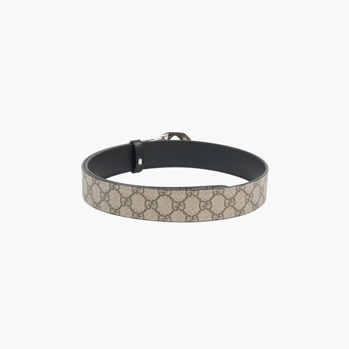 GUCCI Interlocking Reversible Belt with GG Monogram and Silver-Tone Buckle