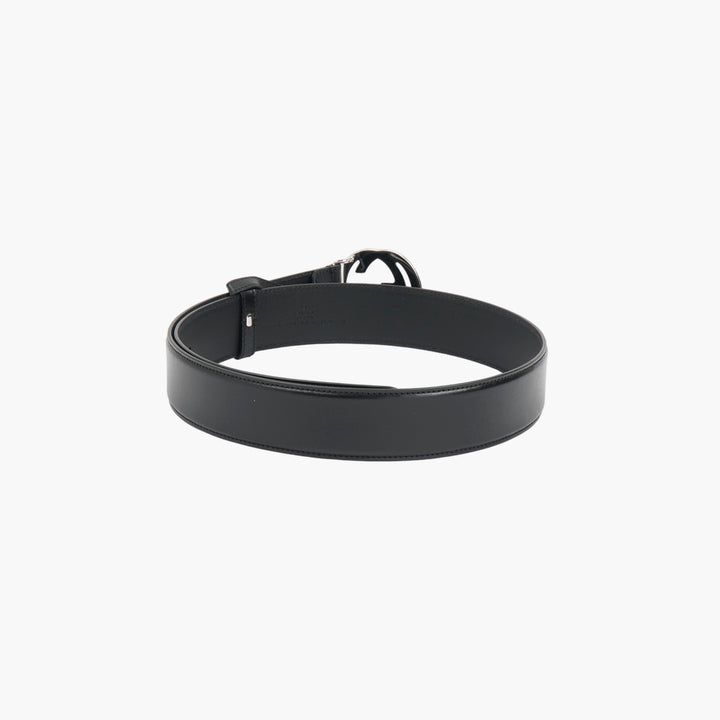 GUCCI Interlocking GG Black Smooth Leather Belt