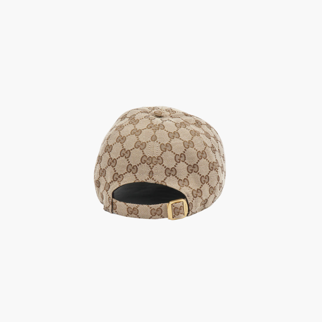 Cappellino da baseball Gucci Beige Multi GG Supreme Canvas con striscia Web