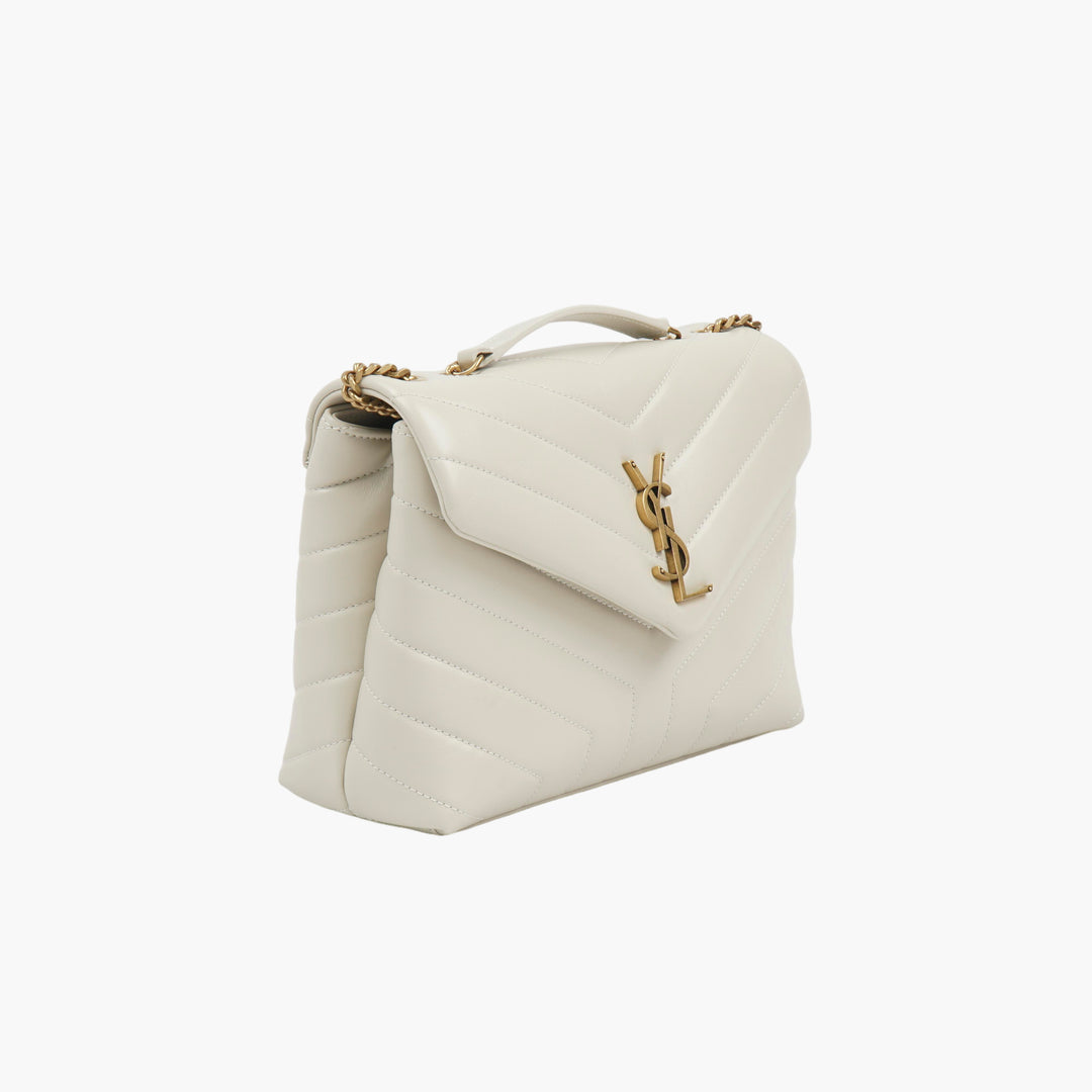 SAINT LAURENT Small White Lou Lou Bag