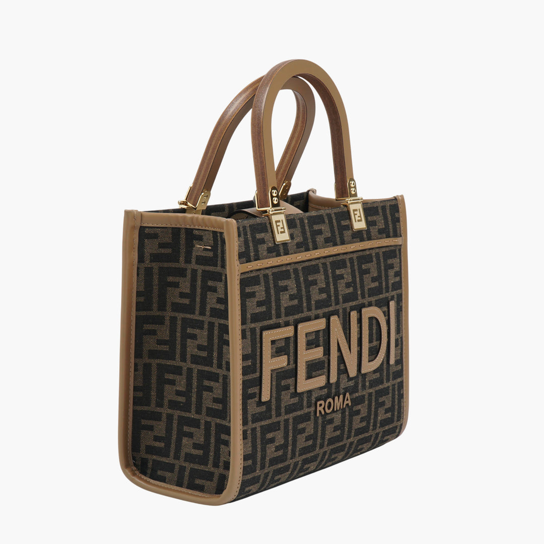 Borsa tote piccola Fendi marrone Sunshine