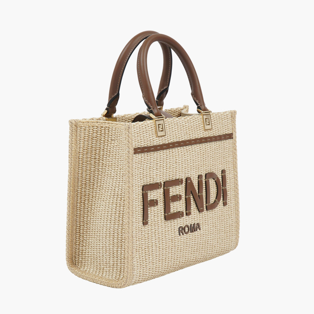 Borsa tote piccola beige Sunshine FENDI