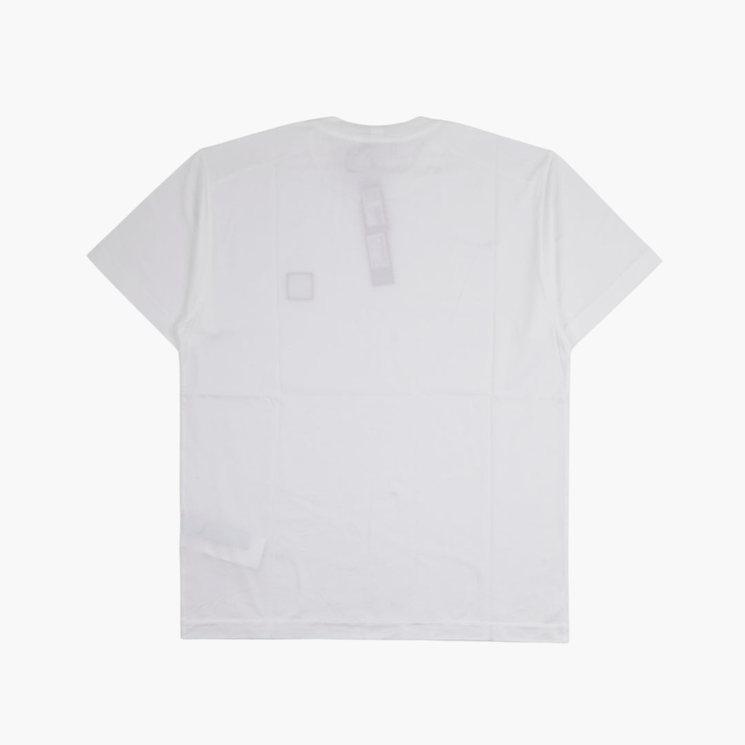 STONE ISLAND T-shirt bianca da uomo con dettaglio distintivo iconico