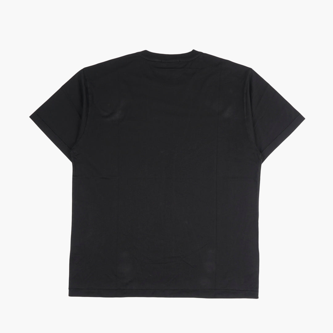 T-shirt nera Stone Island - Girocollo in cotone di qualità superiore con logo iconico