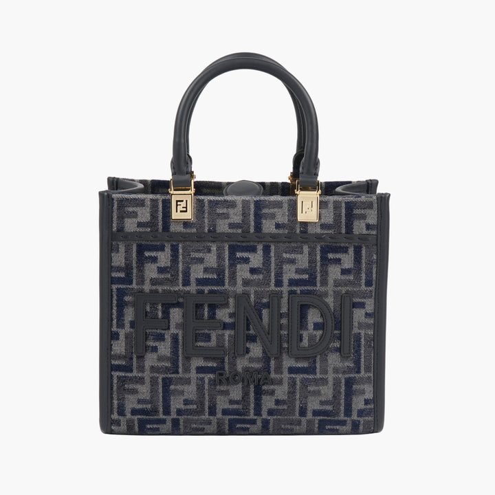 FENDI Sunshine Small Denim Blue Tote Bag