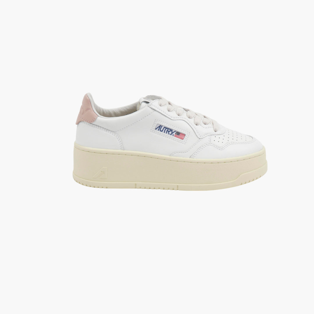 Sneakers basse Autry bianche e rosa