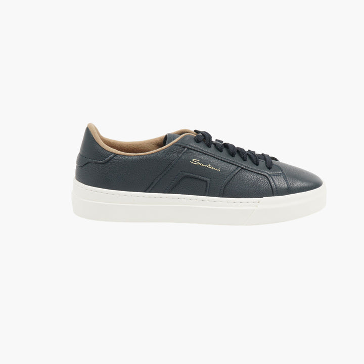 Santoni Navy-White Leather Sneakers