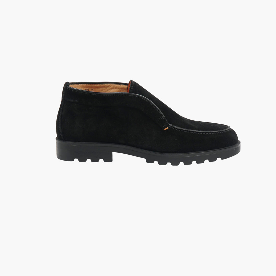 Santoni Black Leather Shoes