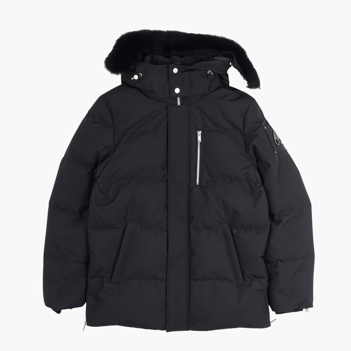 Moose Knuckles Black Fur-Trimmed Down Coat