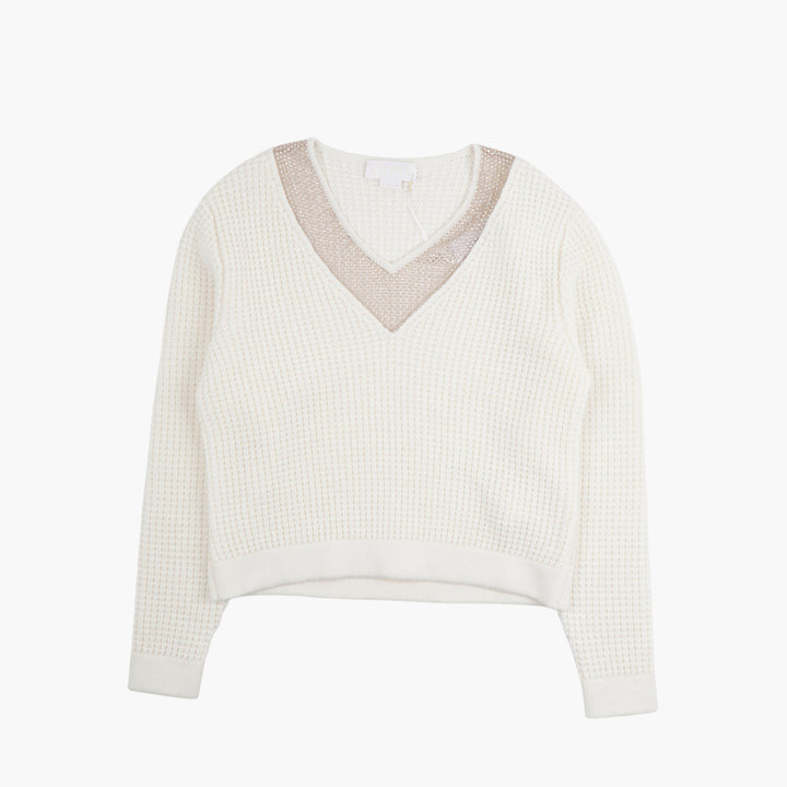 Genny Ivory V-Neck Sweater