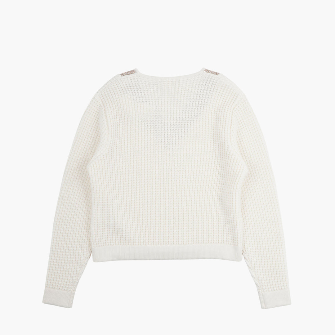 Genny Ivory V-Neck Sweater