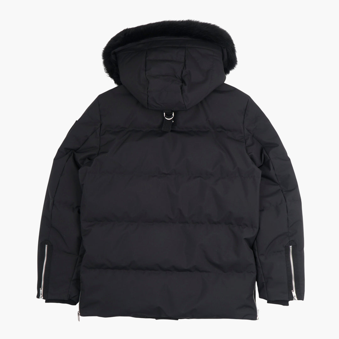 Moose Knuckles Black Fur-Trimmed Down Coat