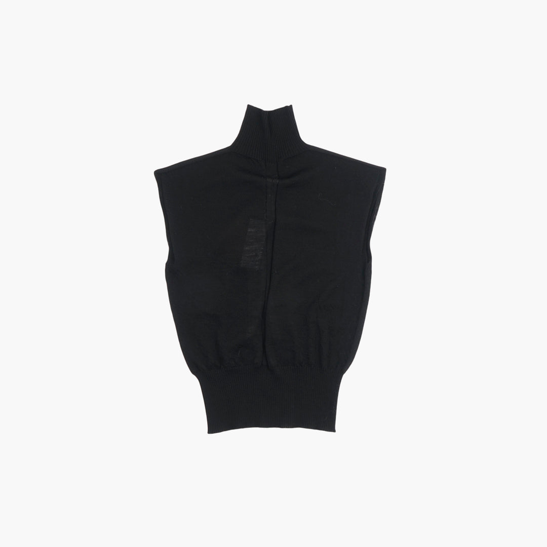 RICK OWENS Gilet a collo alto in lana nera