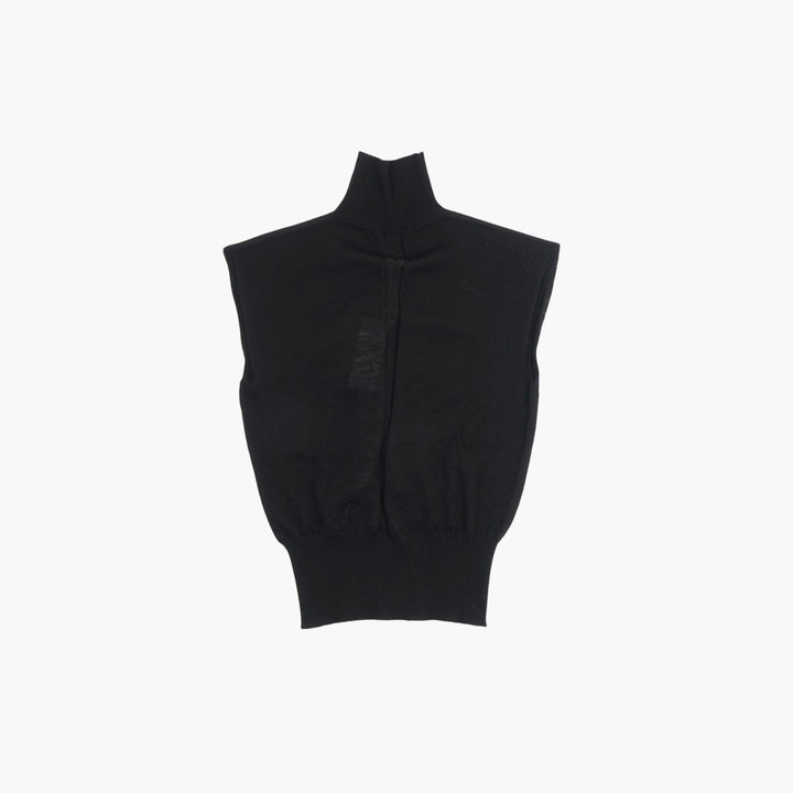 RICK OWENS Black Wool turtleneck vest