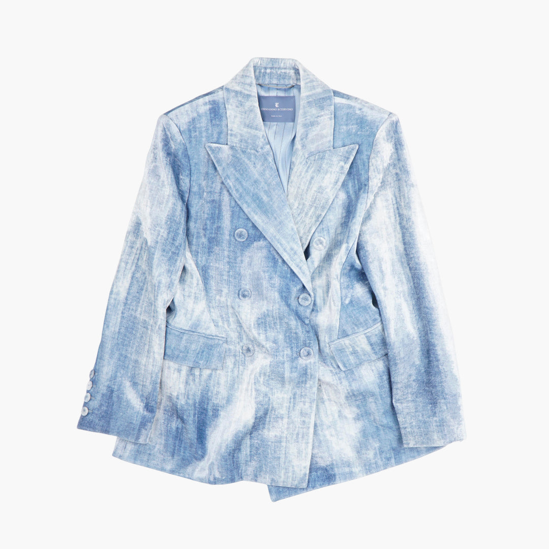 ERMANNO SCERVINO Blazer Blu Effetto Denim