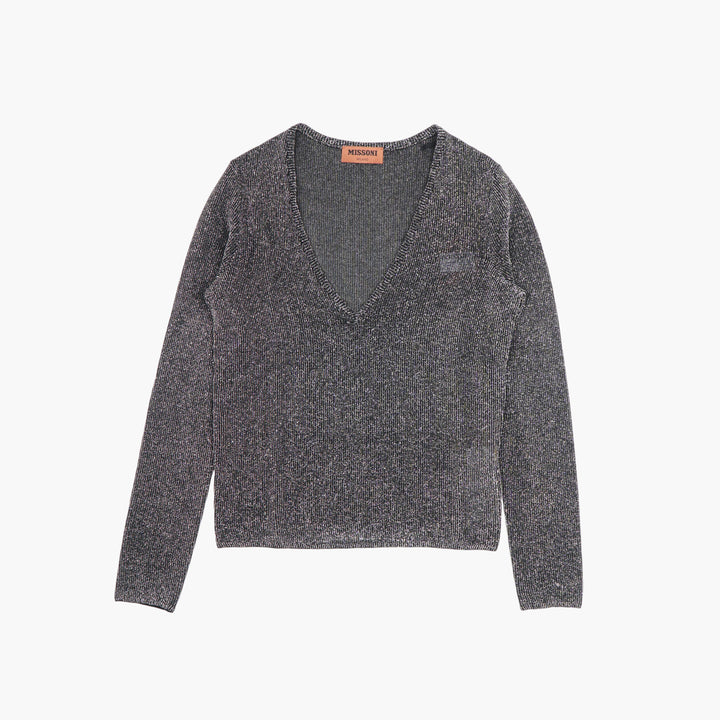 MISSONI Nero V-Neck Knit Sweater