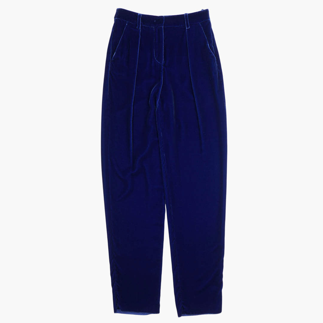 Pantaloni in velluto blu navy Giorgio Armani