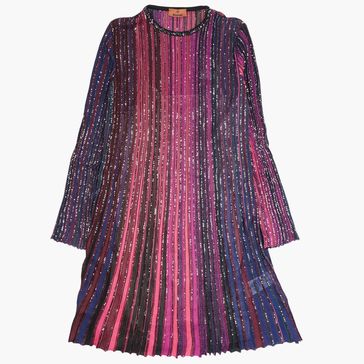 Missoni Multicolored Striped Long Sleeve Dress