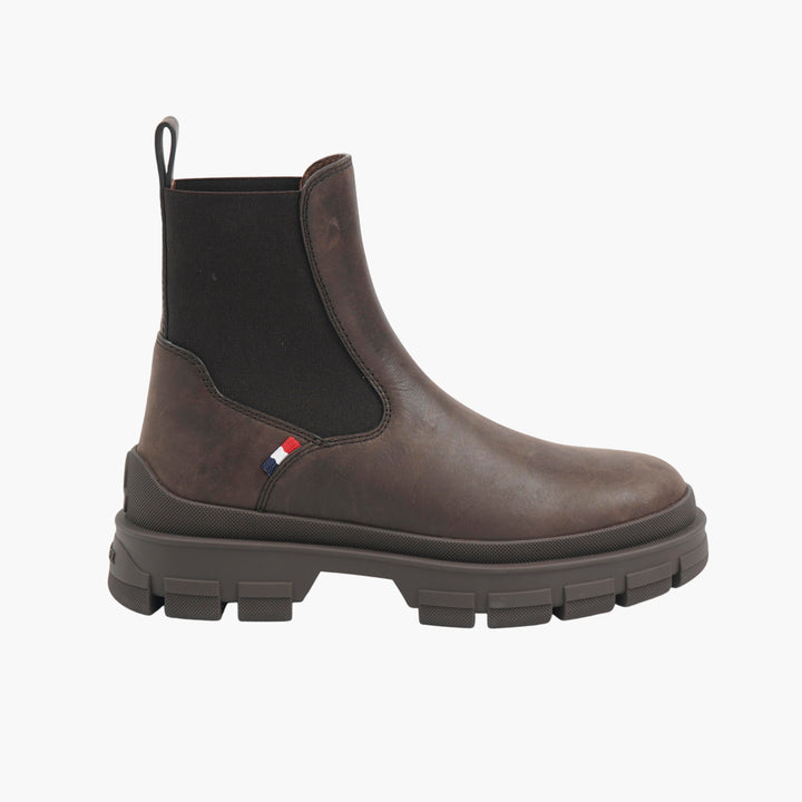 MONCLER Dark Brown Leather Boots