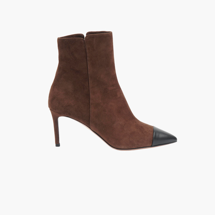 Aquazzura Suede Ankle Boots Dark Brown